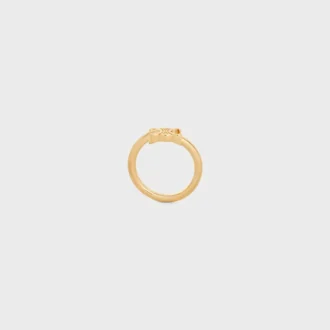 Bague asymétrique Triomphe en laiton avec finition dorée