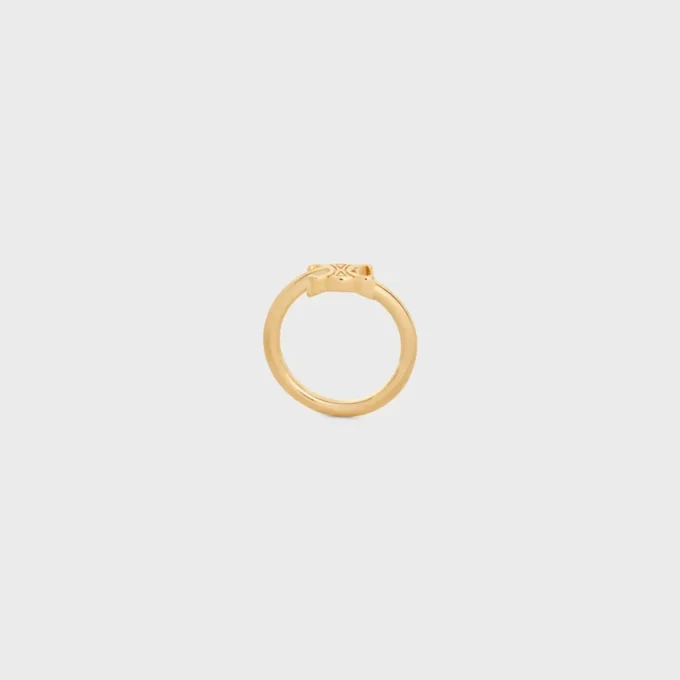 Bague asymétrique Triomphe en laiton avec finition dorée Bague asymétrique Triomphe en laiton avec finition dorée
