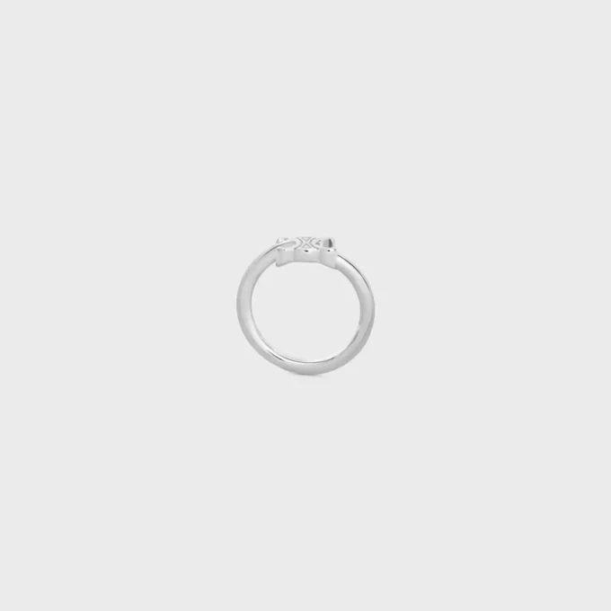 Bague asymétrique Triomphe en laiton avec finition rhodiée Bague asymétrique Triomphe en laiton avec finition rhodiée