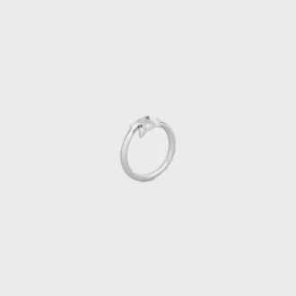 Bague asymétrique Triomphe en laiton avec finition rhodiée