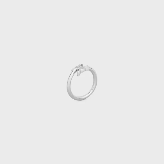 Bague asymétrique Triomphe en laiton avec finition rhodiée Bague asymétrique Triomphe en laiton avec finition rhodiée