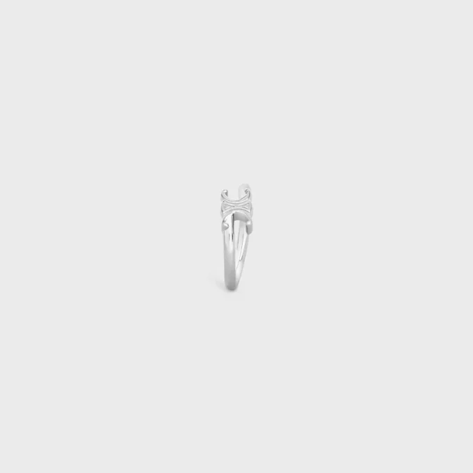 Bague asymétrique Triomphe en laiton avec finition rhodiée Bague asymétrique Triomphe en laiton avec finition rhodiée