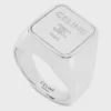 Bague cachet carrée Triomphe en laiton avec finition rhodiée Bague cachet carrée Triomphe en laiton avec finition rhodiée