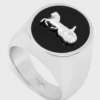 Bague cachet CELINE Sulky en émail et laiton avec finition rhodiée Bague cachet CELINE Sulky en émail et laiton avec finition rhodiée