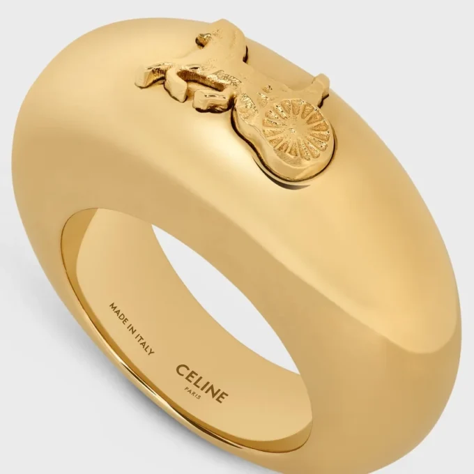Bague CELINE Sulky en laiton avec finition dorée Bague CELINE Sulky en laiton avec finition dorée