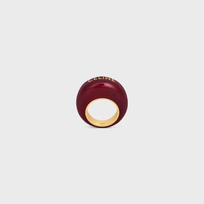 Bague CELINE Sulky en émail et laiton avec finition dorée Bague CELINE Sulky en émail et laiton avec finition dorée