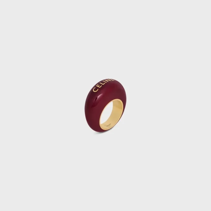 Bague CELINE Sulky en émail et laiton avec finition dorée Bague CELINE Sulky en émail et laiton avec finition dorée