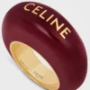 Bague CELINE Sulky en émail et laiton avec finition dorée Bague CELINE Sulky en émail et laiton avec finition dorée