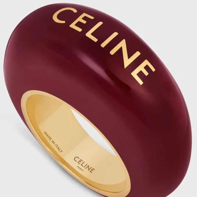Bague CELINE Sulky en émail et laiton avec finition dorée Bague CELINE Sulky en émail et laiton avec finition dorée