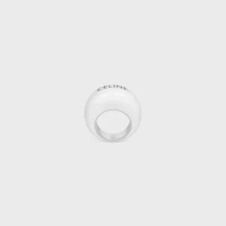 Bague CELINE Sulky en émail et laiton avec finition rhodiée