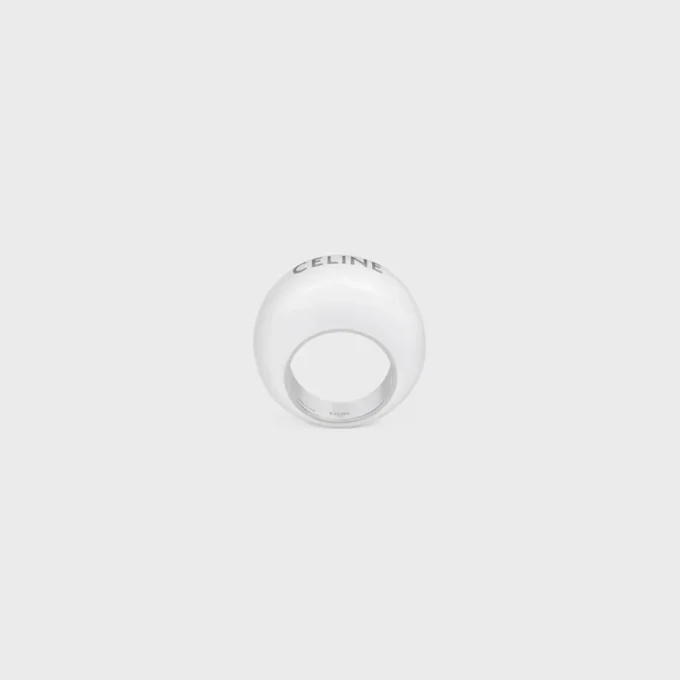 Bague CELINE Sulky en émail et laiton avec finition rhodiée Bague CELINE Sulky en émail et laiton avec finition rhodiée