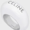 Bague CELINE Sulky en émail et laiton avec finition rhodiée Bague CELINE Sulky en émail et laiton avec finition rhodiée