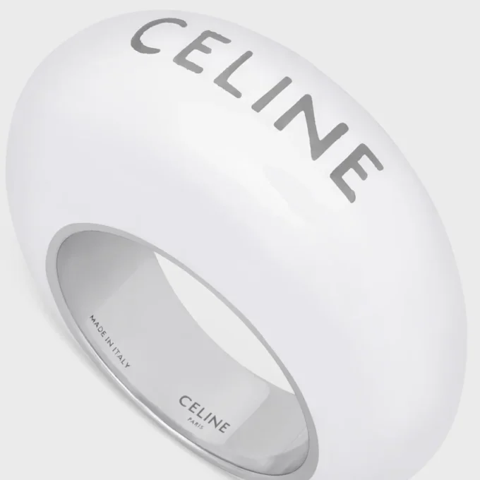 Bague CELINE Sulky en émail et laiton avec finition rhodiée Bague CELINE Sulky en émail et laiton avec finition rhodiée