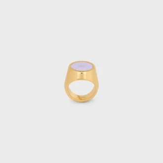 Bague chevalière Triomphe en vernis et laiton avec finition dorée