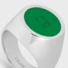 Bague chevalière Triomphe en vernis et laiton avec finition rhodiée Bague chevalière Triomphe en vernis et laiton avec finition rhodiée