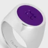 Bague chevalière Triomphe en vernis et laiton avec finition rhodiée Bague chevalière Triomphe en vernis et laiton avec finition rhodiée