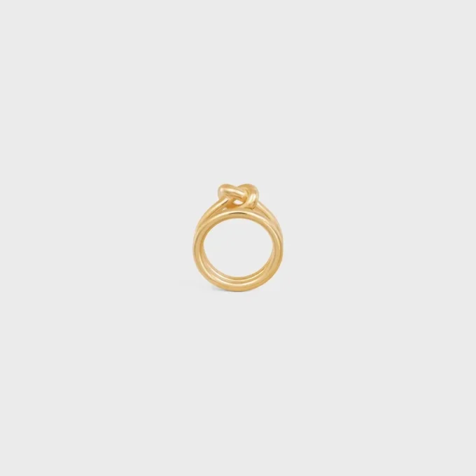 Bague double Knot en laiton avec finition dorée Bague double Knot en laiton avec finition dorée