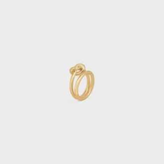Bague double Knot en laiton avec finition dorée