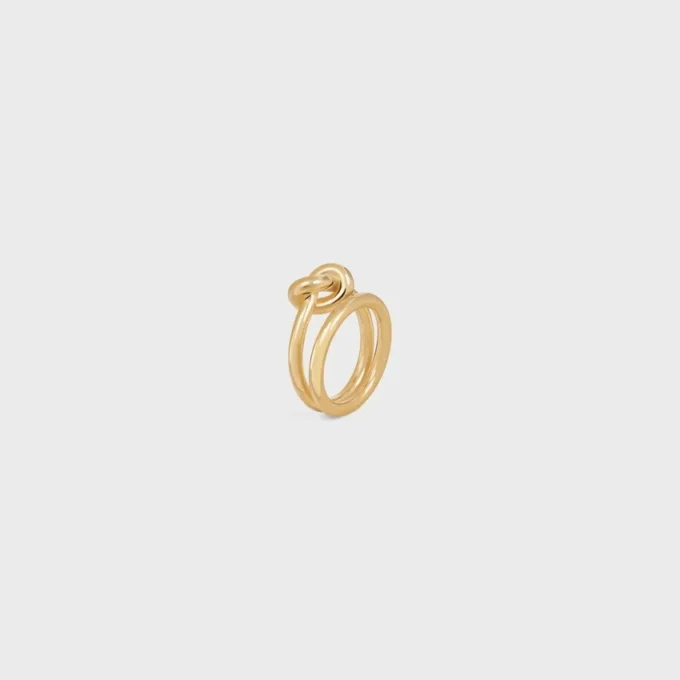 Bague double Knot en laiton avec finition dorée Bague double Knot en laiton avec finition dorée