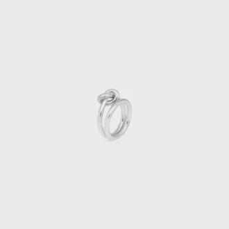 Bague double nœud en laiton avec finition rhodiée