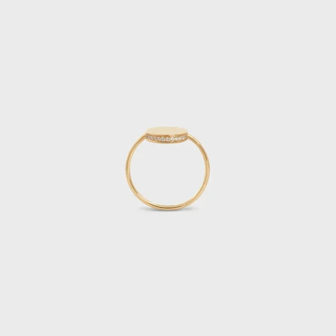 Bague Médaille CELINE en or jaune et diamants Bague Médaille CELINE en or jaune et diamants