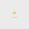 Bague solitaire Triomphe Sparkle en strass et laiton avec finition dorée Bague solitaire Triomphe Sparkle en strass et laiton avec finition dorée