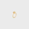 Bague solitaire Triomphe Sparkle en strass et laiton avec finition dorée Bague solitaire Triomphe Sparkle en strass et laiton avec finition dorée
