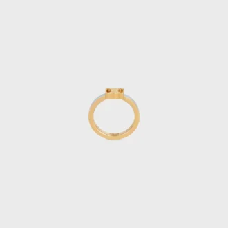 Bague Triomphe en émail et laiton avec finition dorée