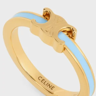 Bague Triomphe en émail et laiton avec finition dorée