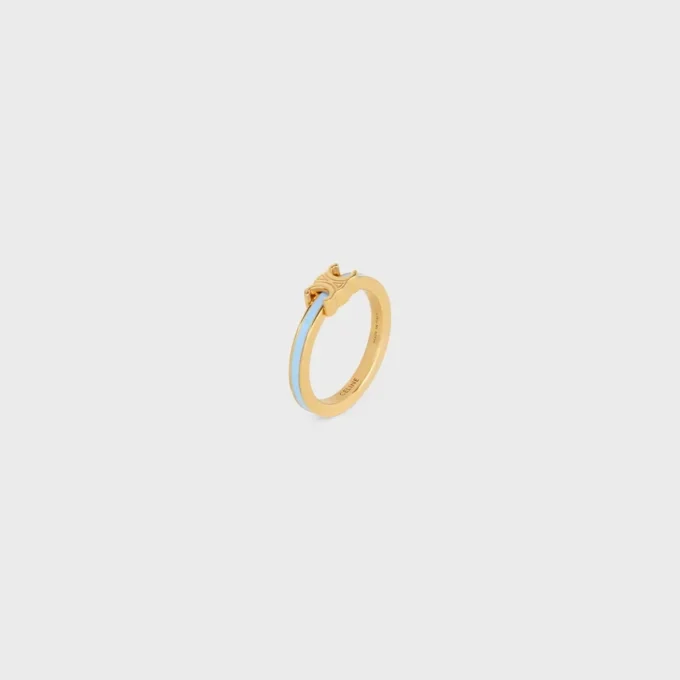 Bague Triomphe en émail et laiton avec finition dorée Bague Triomphe en émail et laiton avec finition dorée