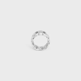 Bague Triomphe Gourmette en laiton avec finition rhodiée