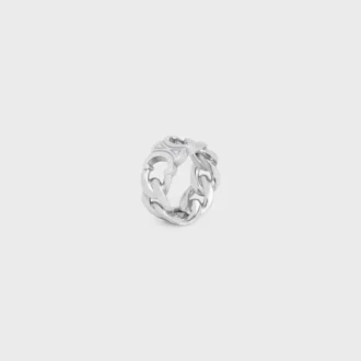Bague Triomphe Gourmette en laiton avec finition rhodiée