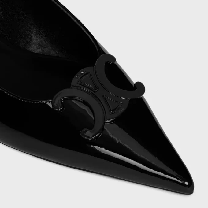 Ballerines à bride arrière CELINE Alma Triomphe en cuir de veau verni