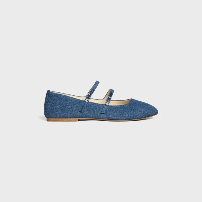 Ballerines CELINE à double bride en denim Ballerines CELINE à double bride en denim