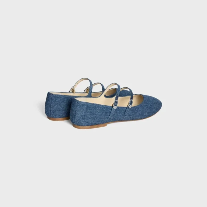 Ballerines CELINE à double bride en denim Ballerines CELINE à double bride en denim