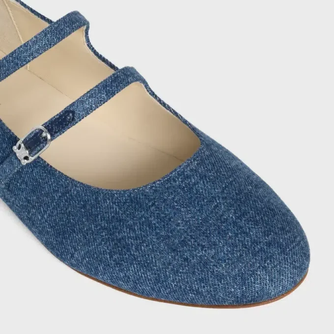 Ballerines CELINE à double bride en denim Ballerines CELINE à double bride en denim