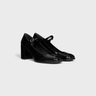 Ballerines CELINE Lily Triomphe perforées en cuir de veau verni