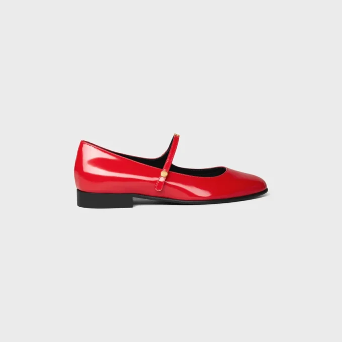 Ballerines City en cuir de veau brillant