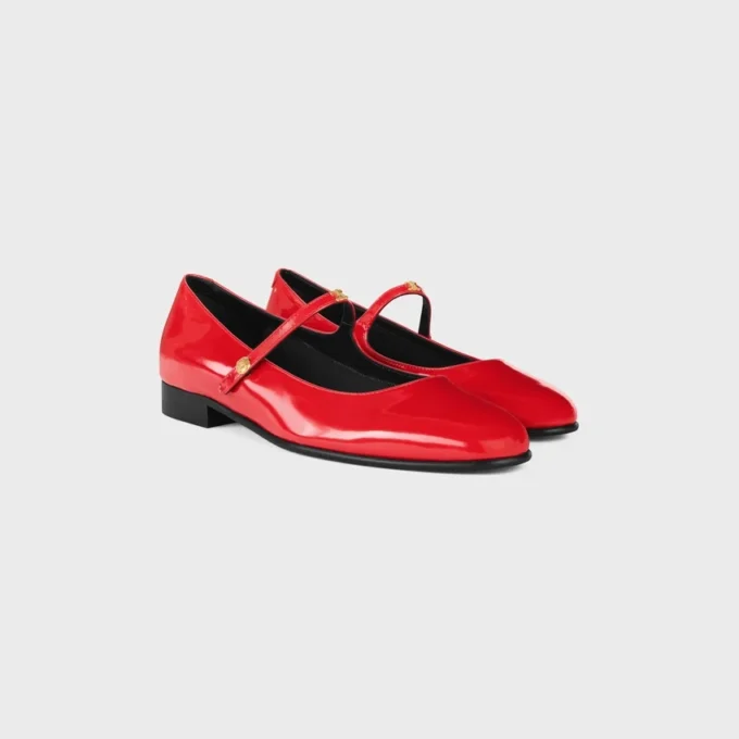 Ballerines City en cuir de veau brillant