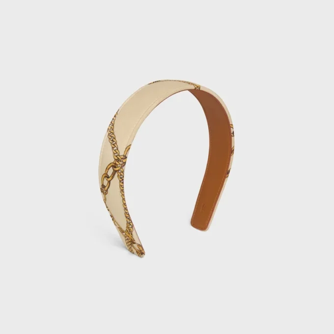 Bandeau CELINE Chains en soie et cuir de veau