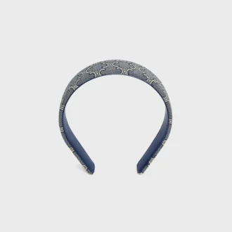 Bandeau CELINE Jacquard Triomphe en coton, polyamide, polyester et cuir de veau