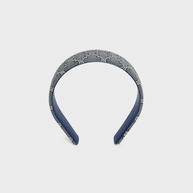 Bandeau CELINE Jacquard Triomphe en coton, polyamide, polyester et cuir de veau