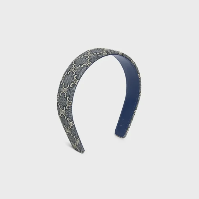 Bandeau CELINE Jacquard Triomphe en coton, polyamide, polyester et cuir de veau