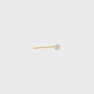 Barrette CELINE en laiton avec finition dorée et perles en résine