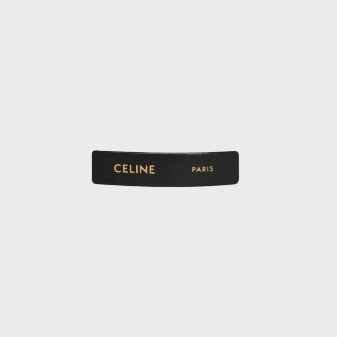 Barrette CELINE Paris en cuir d’agneau, laiton avec finition dorée et acier Barrette CELINE Paris en cuir d’agneau, laiton avec finition dorée et acier