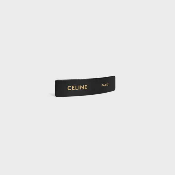 Barrette CELINE Paris en cuir d’agneau, laiton avec finition dorée et acier Barrette CELINE Paris en cuir d’agneau, laiton avec finition dorée et acier