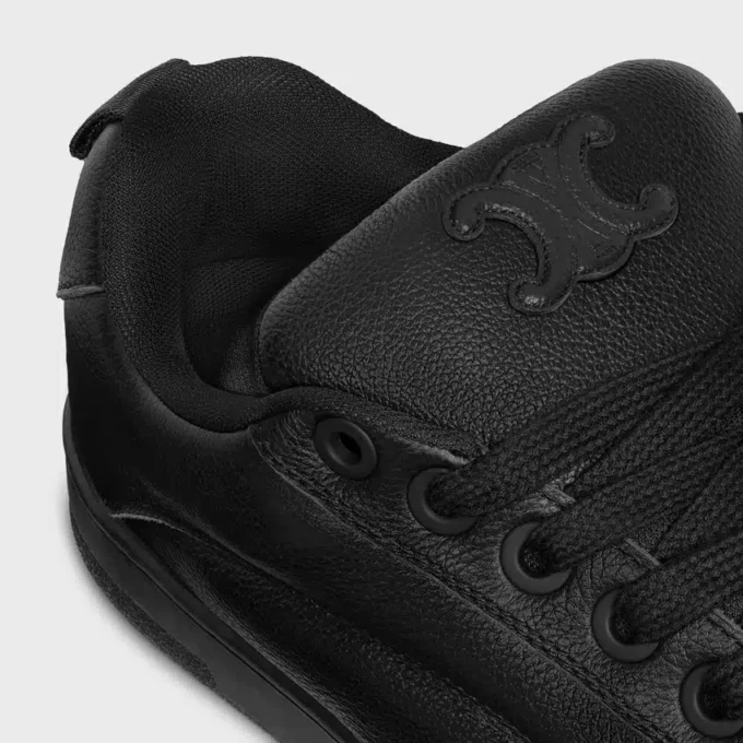 Baskets à lacets basses CELINE Huntington en cuir vieilli et mesh