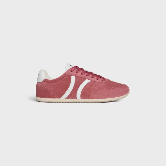 Baskets à lacets basses CELINE Jogger avec motif Triomphe en cuir de veau suédé et cuir de veau
