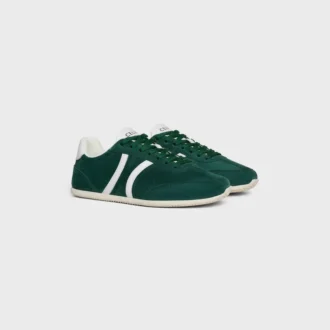 Baskets à lacets basses CELINE Jogger avec motif Triomphe en cuir de veau suédé et cuir de veau