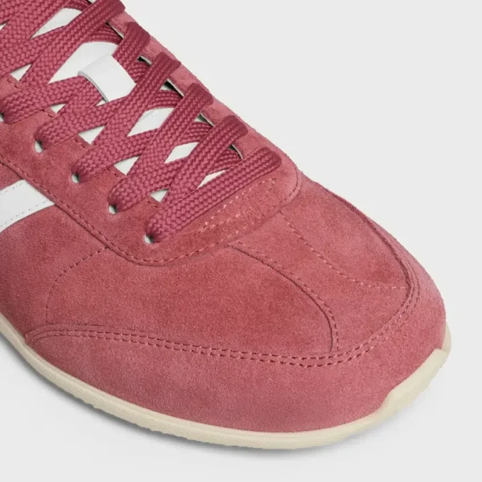 Baskets à lacets basses CELINE Jogger avec motif Triomphe en cuir de veau suédé et cuir de veau